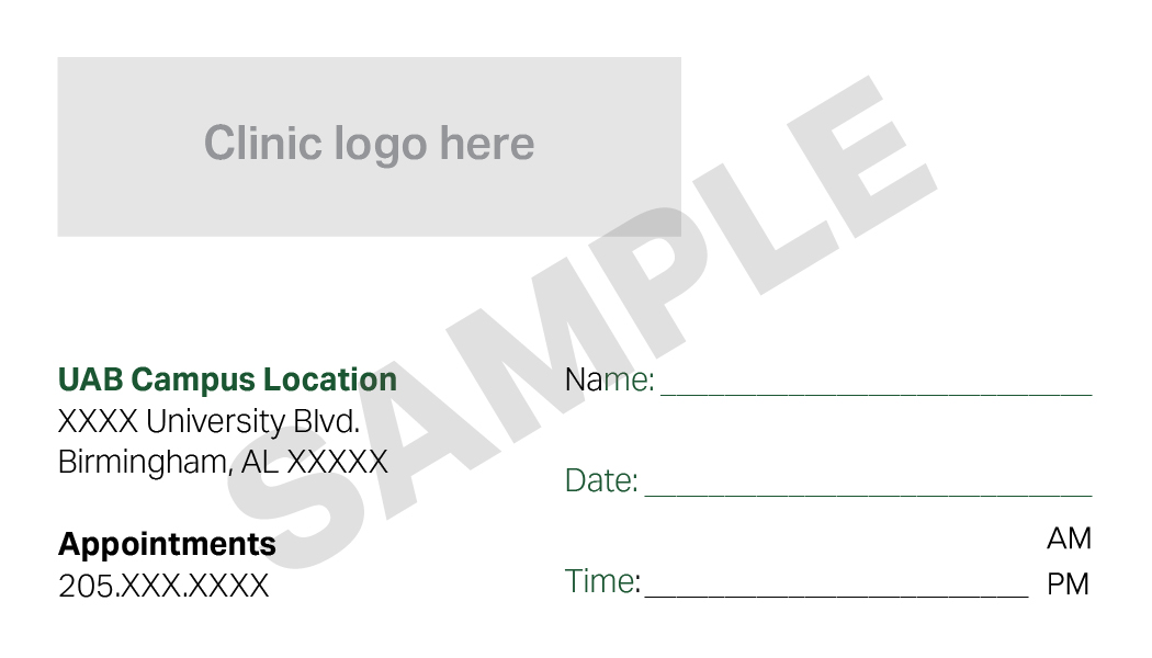 Appointment Card sample