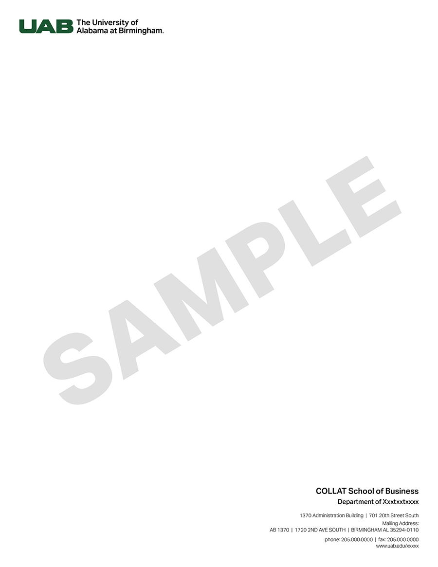 Graphic showing letterhead core standard