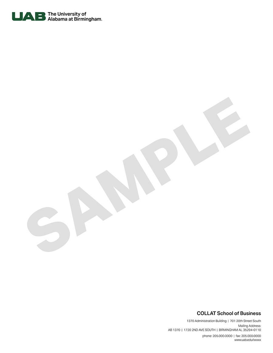 Graphic showing letterhead with department and standard logo