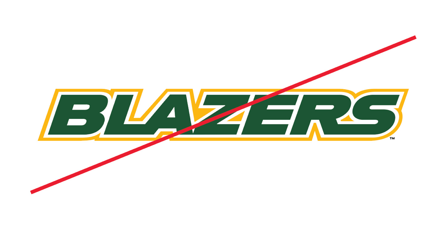 Graphic showing Blazers Wordamark Inappropriate Use 1