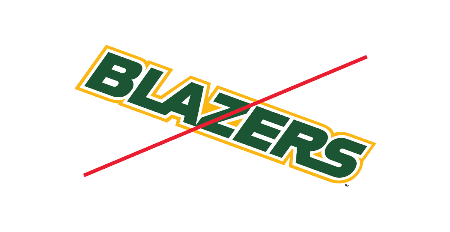 Graphic showing Blazers Wordamark Inappropriate Use 2