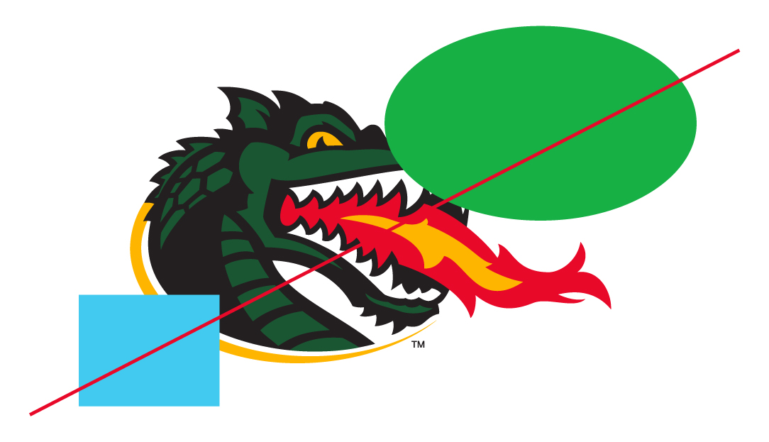 graphic showing container blaze clear space usage