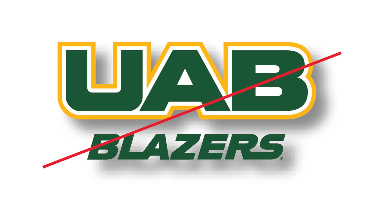 Graphic showing UABBlazers Combo Spirit Mark Inappropriate Use 3