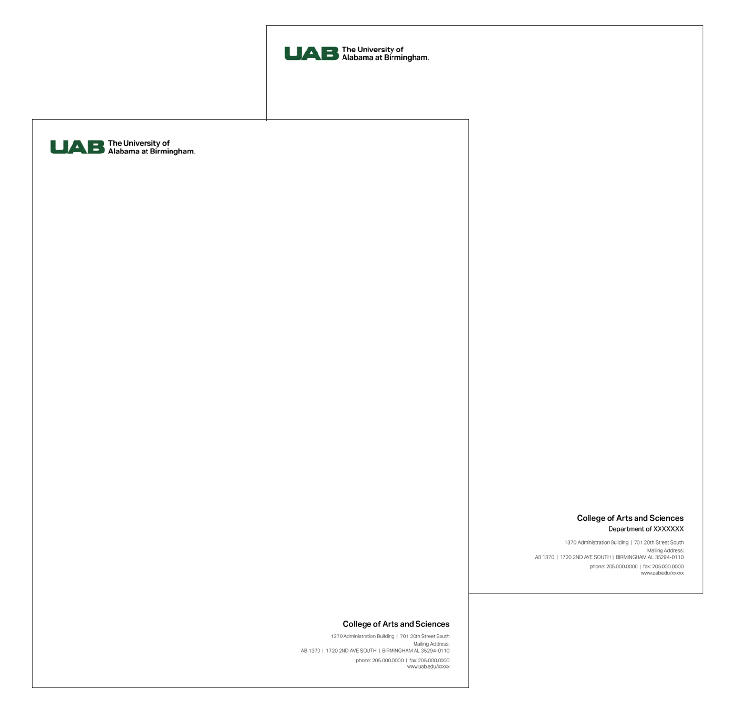 Graphic showing logo usage on letterhead