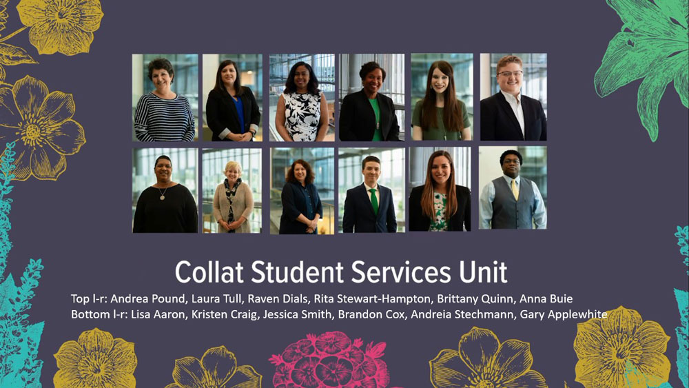 Collat Student Services Team. Names are included in article text.