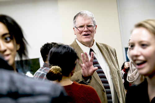 graduate students with professor