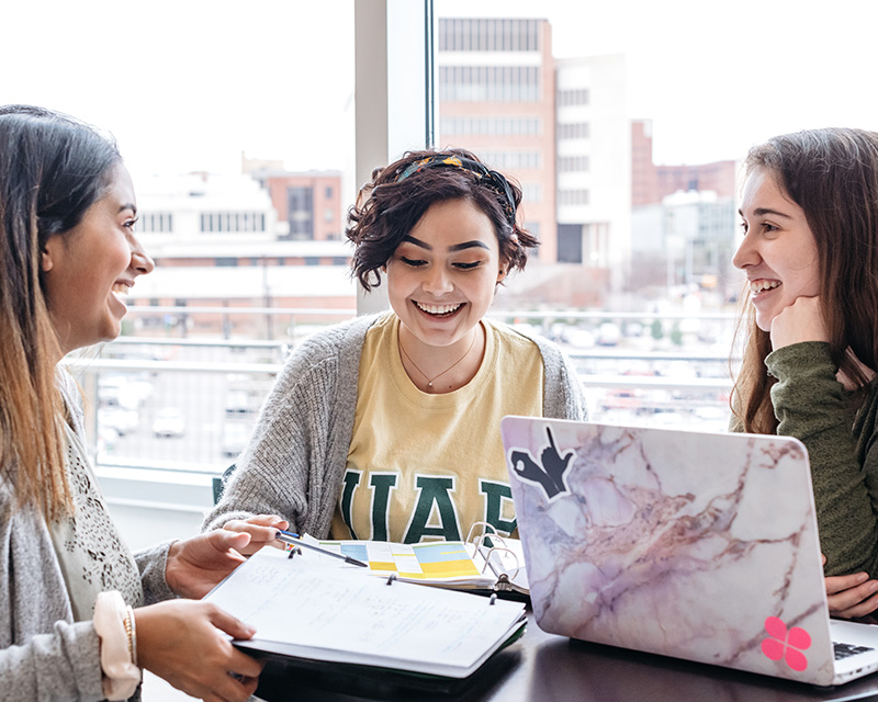 students studying together