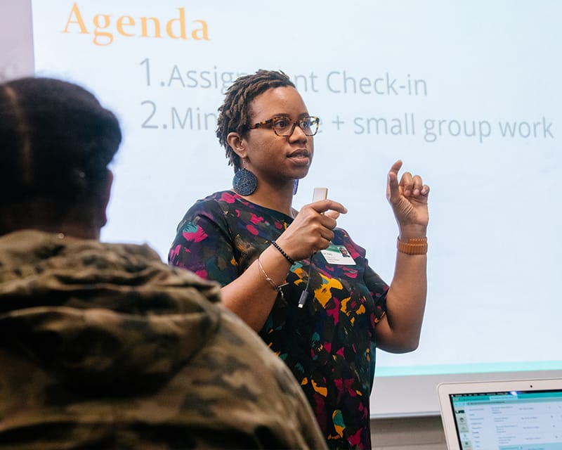 Faculty teaching in a classroom