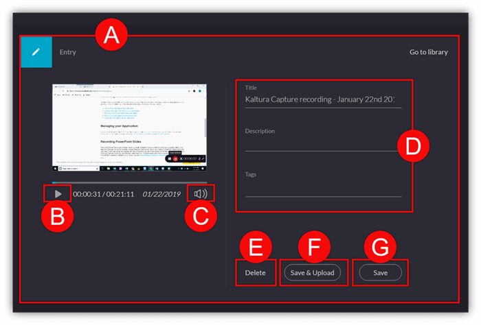 Save and upload options