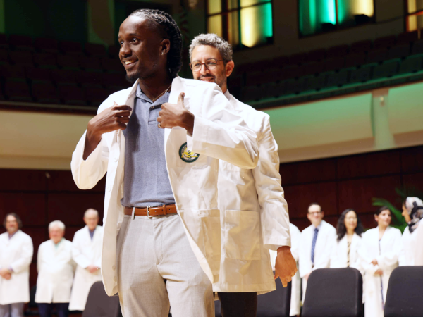 Joshua Chansa at 2025 White Coat Ceremony