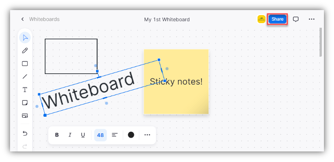 Example image two: share button. 