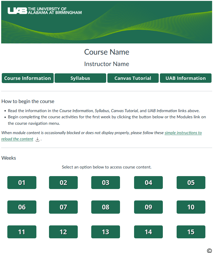 Screenshot of landing page.