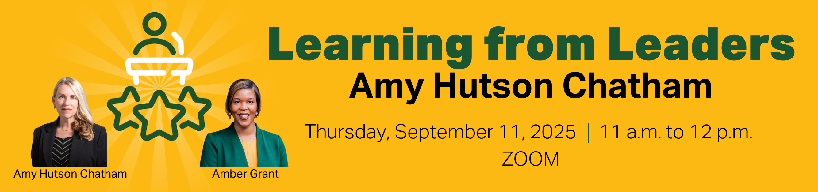 Register for Learning from Leaders, Thursday, September 11, 2025, 11 a.m. to 12:00 p.m., Zoom
