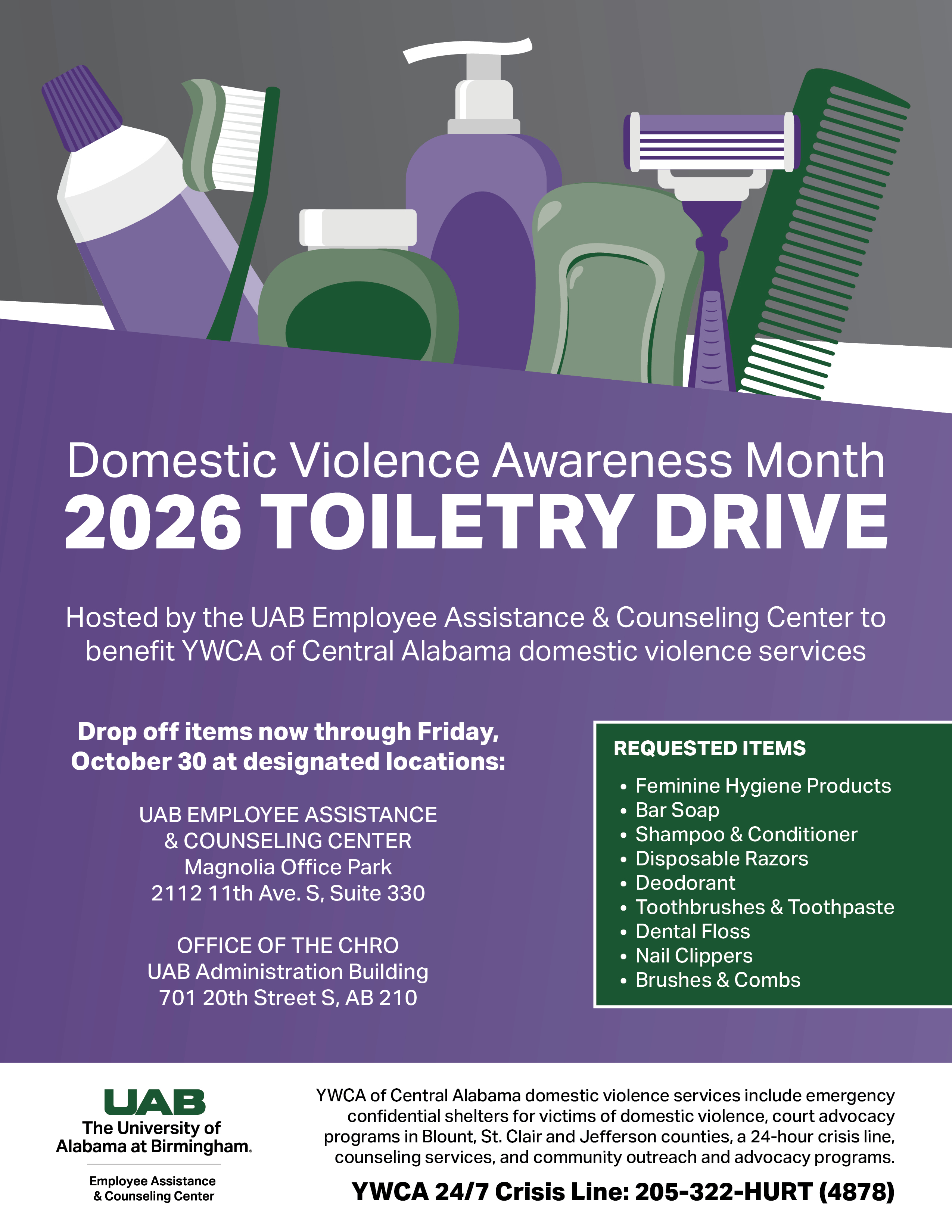 Domestic Violence Awareness Toiletry Drive