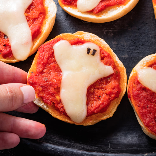 Ghost Pizza Bagels