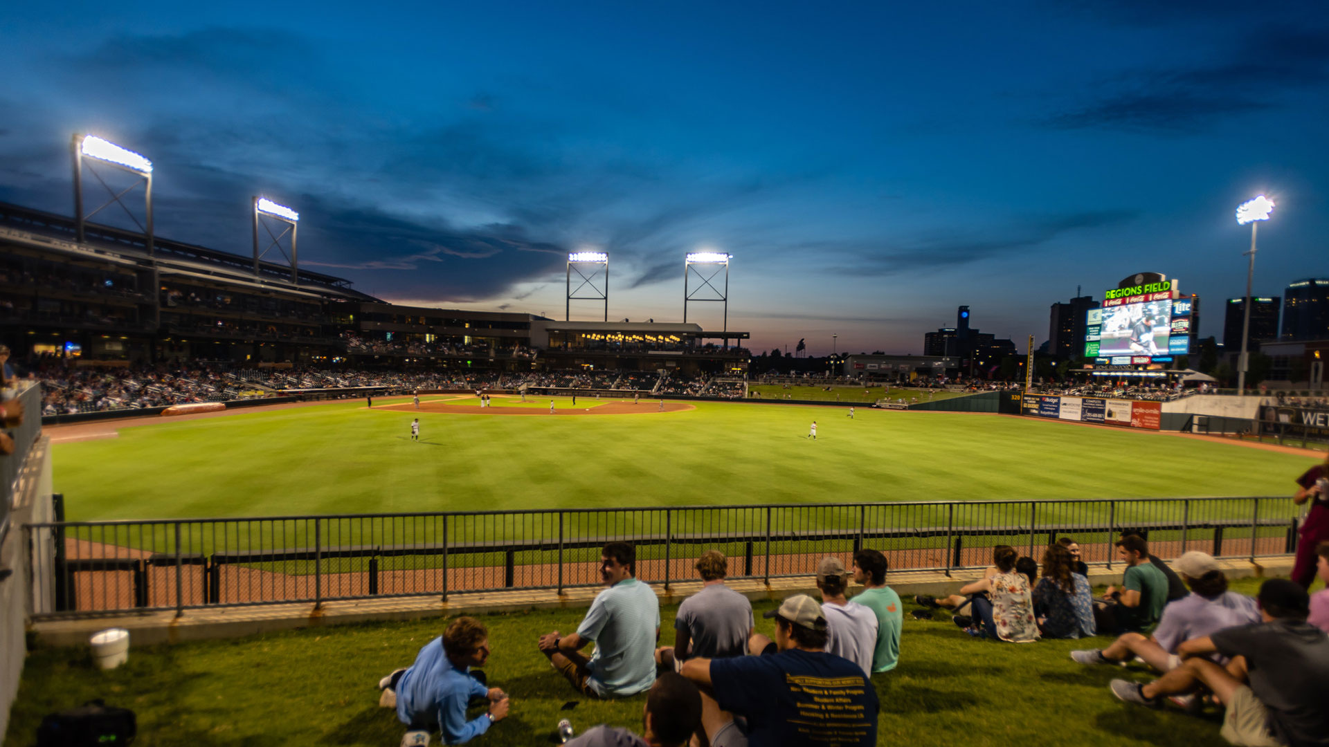 people watching baseball game