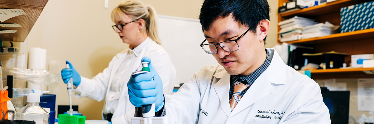 Two people in a lab