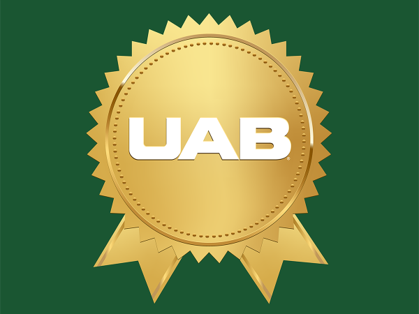 UAB Gold Honor Seal on green background