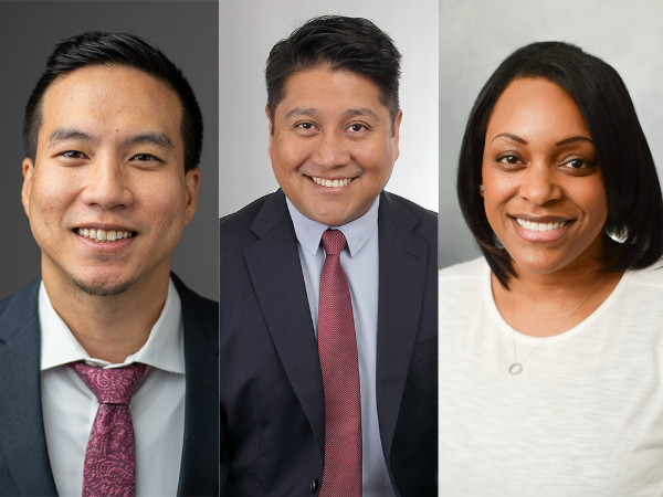 Headshots of Byron Lai, Ariel A. Salas and Hope P. Wilson