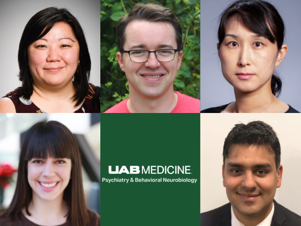 Collage of headshots with UAB Medicine Psychiatry and Behavioral Neurobiology logo appearing in the bottom center
