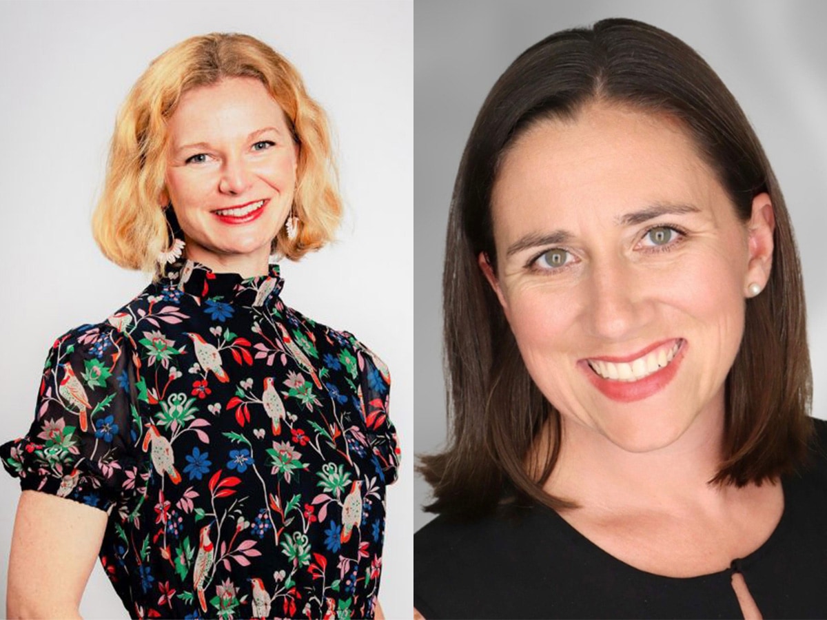 Headshots of Ellen Eaton, M.D., and Sarah Hewitt, DNP
