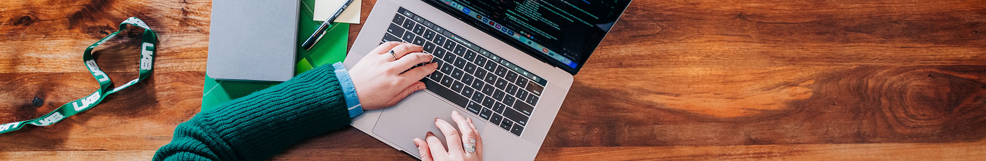 Photo of a student using a computer