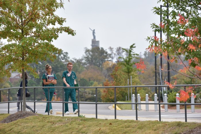 BSN students walking to class