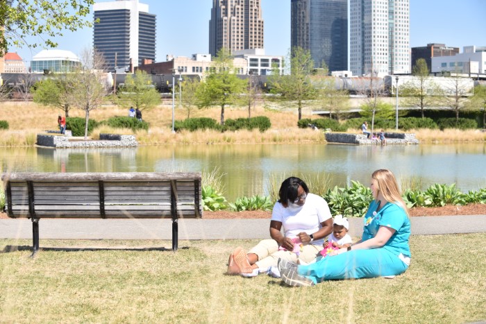 Nurse Family Partnership visit at Railroad Park