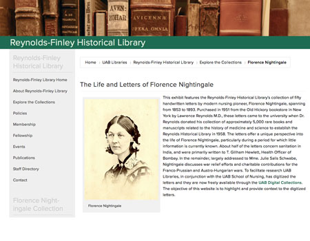 UAB Reynolds-Finley Historical Library Florence Nightingale Collection