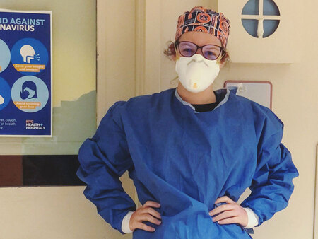 Photo: Alexis Blackmon in scrubs