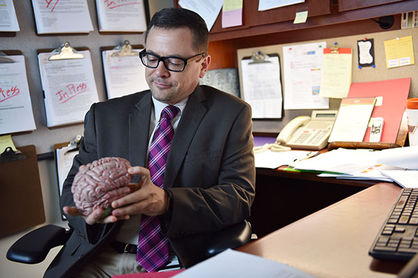 David Vance with brain modle