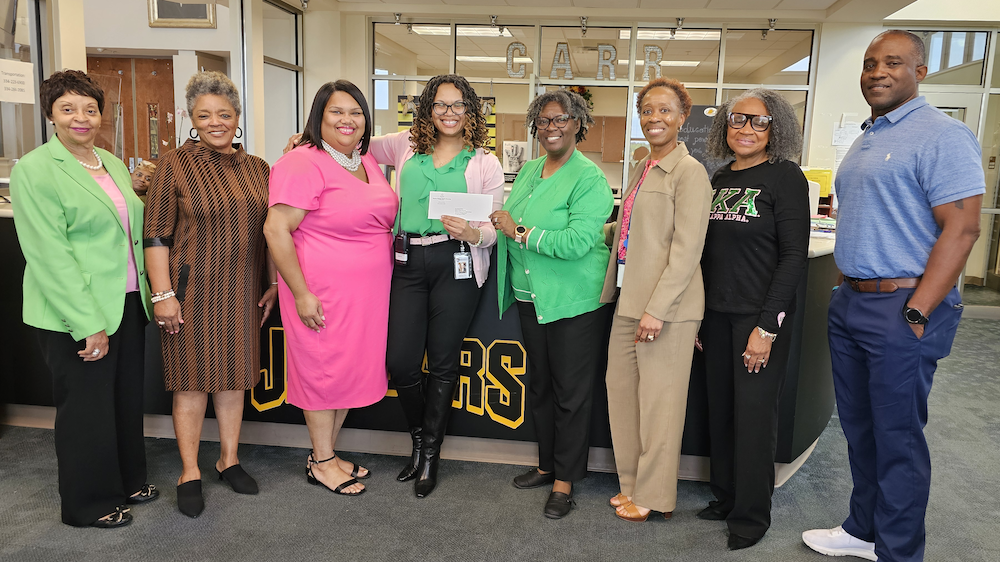AKA Beta Nu Omega Grant to Johnnie R. Carr Middle School for their Pretty, Poised, and Purposeful program.