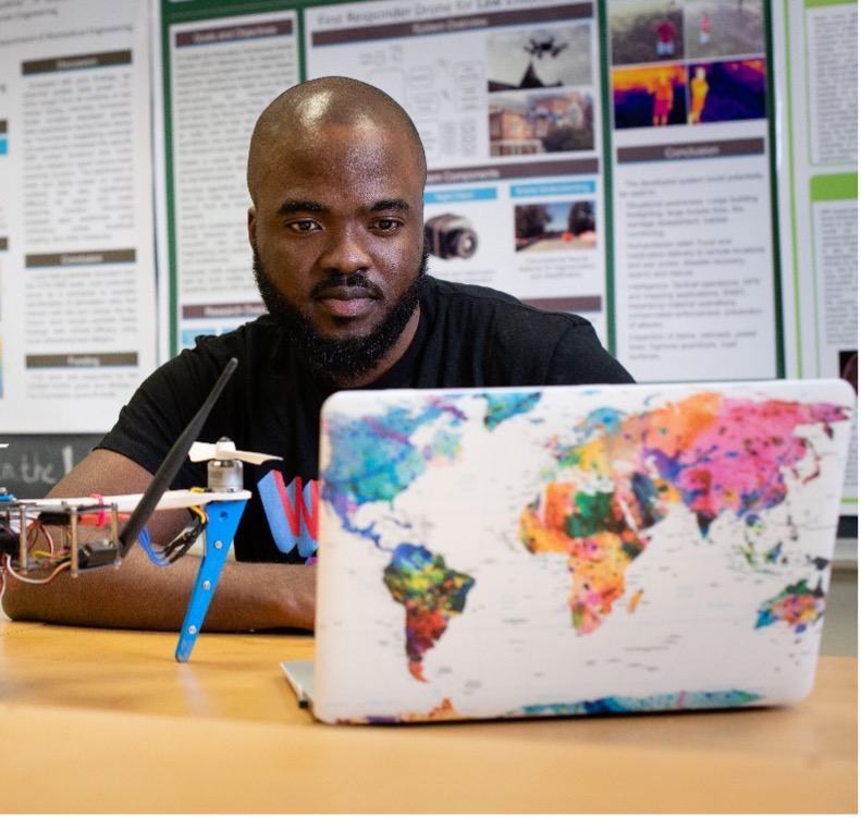 A person using a laptop