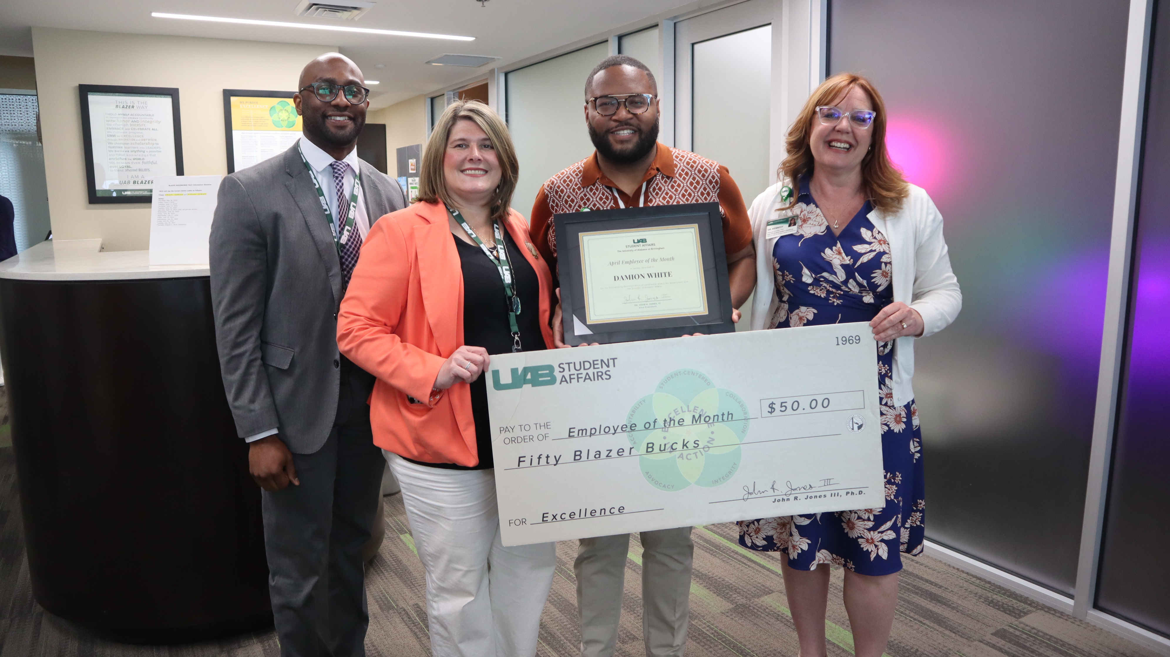 Dr. Brandon, Dr. Wallace, Damion White and Dr. Kennedy